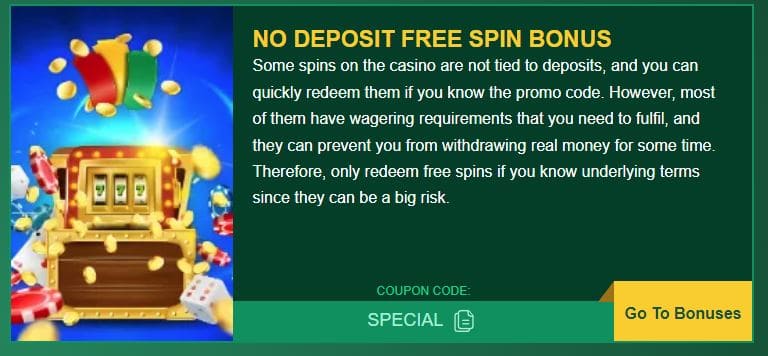 Fair Go Casino no-deposit free spins.