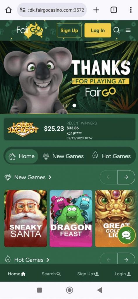 Fair Go Casino mobile version